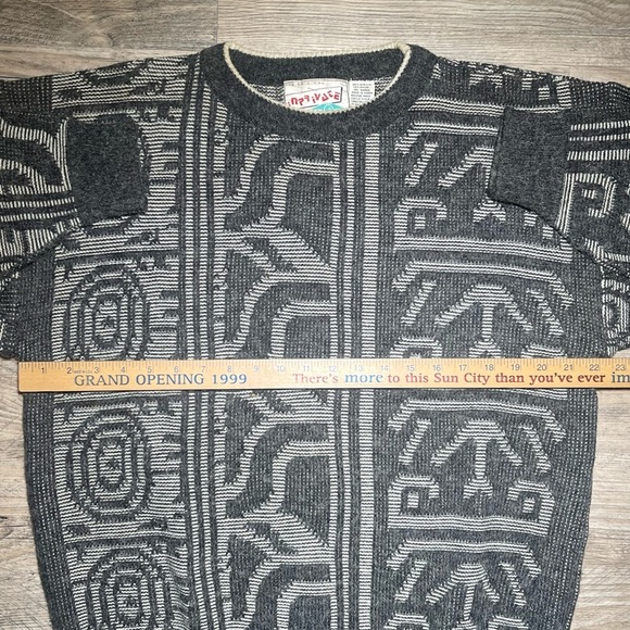 VINTAGE IN PRIVATE Men's Gray Patterned Sweater SZ: XL - Picture 4 of 8